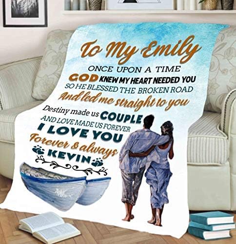 God Knew My Heart Needed You, Customized Fleece Blankets for Couples, Best Gift for Your Life Partner with Quotes, Valentine's Day, Birthday Gift, Super Soft and Cozy Blanket