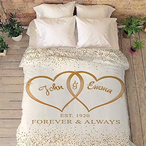 (Made in USA Personalized Blankets for The Closest One to Your Heart Custom Blanket Couple, Custom for Couples