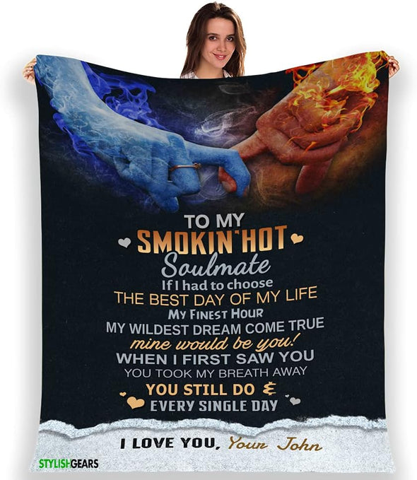 Customized Couple Blanket, Gift for Him/Her, Custom Name, Premium Quality, Birthday, Wedding Gift, Anniversary, Super Soft and Warm Blanket