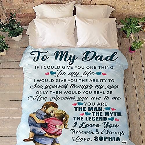 The Man The Myth The Legend, Customized Blanket for Father, with Custom Daughter/Son Name, Gift for Birthday, Father's Day, Thanksgiving, Super Soft and Warm Blanket