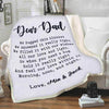Dear Dad, Customized Blanket for Father, with Custom Daughter/Son Name, Gift for Father's Day, Birthday, Thanksgiving, Super Soft and Warm Blanket