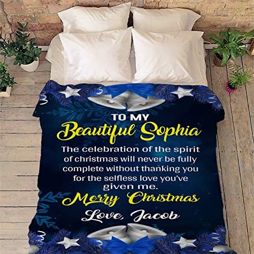 Merry Christmas, Make This Christmas More Special for Your Partner, Super Soft and Warm Blankets for Couples with Customized Names, Blankets Specially Designed for Christmas