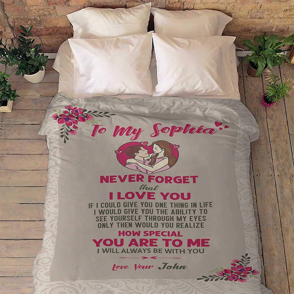 Customized Blanket for Couple, with Partner's Name, Custom Gift for Couple with Quotes, Wedding, Valentine's Day Gift, Super Soft, Cozy Blanket