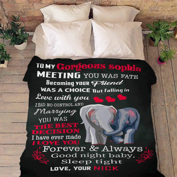 Customized Blanket for Couple, with Partner's Name and with Quotes, Wedding Gift, Valentine's Day Gift Supersoft Blanket