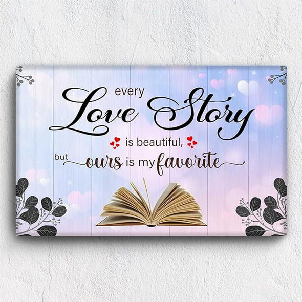 A Unique Canvas for Couples, Wooden Frame Decor - Ideal Gift for Birthdays, Valentines, Anniversaries - Crafted in the USA