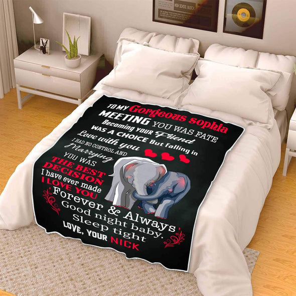 Customized Blanket for Couple, with Partner's Name and with Quotes, Wedding Gift, Valentine's Day Gift Supersoft Blanket