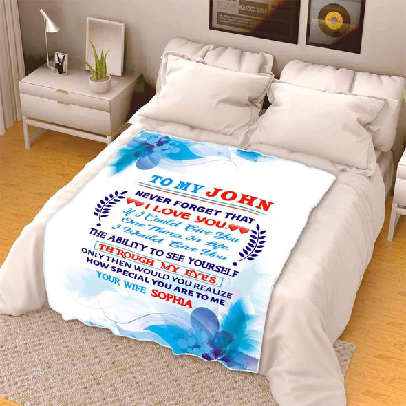 Customized Blanket for Couple, with Partner's Name and with Quotes, Wedding, Valentine's Day Gifts for Them Super Soft and Cozy Blanket