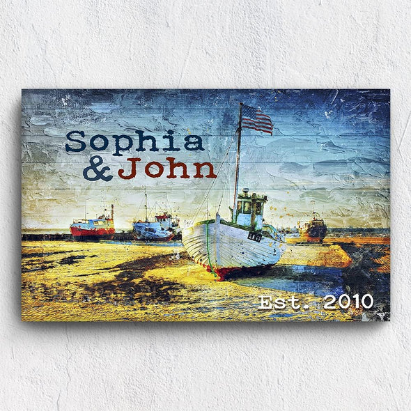 Customized Canvas for Couples, Custom Names and Est, Birthday, Anniversary, Valentine's Day, Couple Wall Canvas, Wall Art, Home Décor