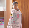 Cute Little Elephant Personalized Gift, Customized Date Time Weight, for Your Kids Grandkids Toddlers, Christmas, Birthday, Children's Day, Light Weight, Soft Fleece Throw Blanket