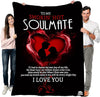 My Hot Smoking Soulmate I Love You Blanket for Couples, Personalized Blanket Lovely Present, Birthday, Anniversary, Valentine's Day, Velvet Soft, Light Weight Throw Warm Bed Blanket Gift