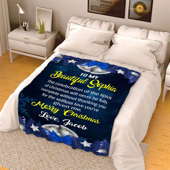 Merry Christmas, Make This Christmas More Special for Your Partner, Super Soft and Warm Blankets for Couples with Customized Names, Blankets Specially Designed for Christmas