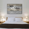 Personalized Mr. & Mrs. Couple's Canvas - Customized Home Décor for Anniversaries, Valentine's Day, and Weddings - Handcrafted in the USA