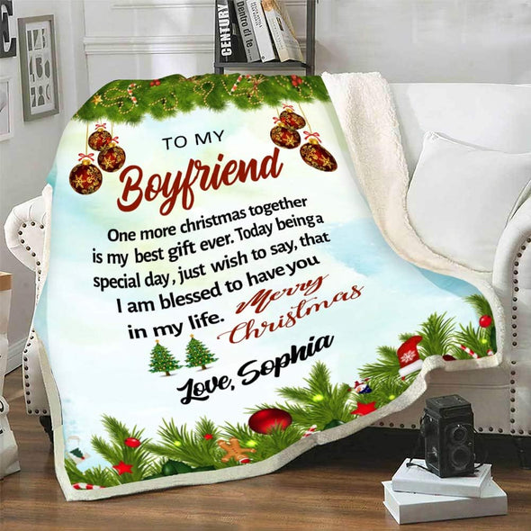 Christmas Together: Enhance Your Holiday with Personalized Couples Blankets - Super Soft and Warm - Custom Names for a Special Season