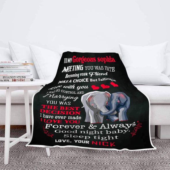 Customized Blanket for Couple, with Partner's Name and with Quotes, Wedding Gift, Valentine's Day Gift Supersoft Blanket