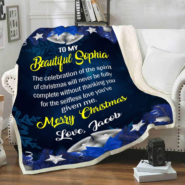 Merry Christmas, Make This Christmas More Special for Your Partner, Super Soft and Warm Blankets for Couples with Customized Names, Blankets Specially Designed for Christmas