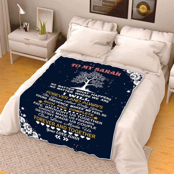 Couple, Customized Blanket for Couples with Their Partner's name, Custom Gift with quote, wedding, birthday, anniversary, valentine's day gifts, Cozy and supersoft Blanket