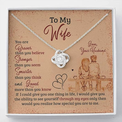 To My Wife You are Special to Me, Love Knot Pendant, Gift for Wife for Christmas, Valentine's Day, Anniversary, Necklace with Message Card, Necklace For Her