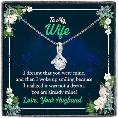 To My Wife Alluring Beauty Necklace, Silver Pendant with Message Card for Her, Gift for Wife, Necklace for Wife, Couple Collection, Jewelry for Her, To My Wife You are Already Mine