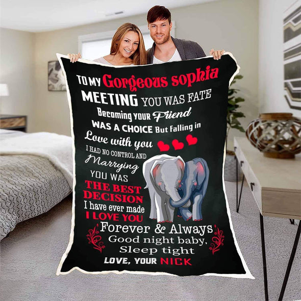 Customized Blanket for Couple, with Partner's Name and with Quotes, Wedding Gift, Valentine's Day Gift Supersoft Blanket