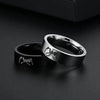 Black Stainless Steel Wedding Band, I Love You Promise Ring, Matching Couples Jewelry Gifts for him,her