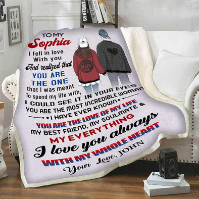 I Fell in Love with You, Customized Fleece Blankets for Couples, Best Gift for Your Life Partner with Quotes, Valentine's Day Gifts, Birthday Gift, Super Soft and Cozy Blanket