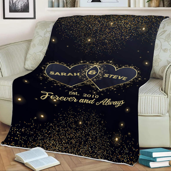 Forever and Always, Customized Premium Quality Fleece Blanket for Couples, Best Gift for Your Life Partner, Valentine's Day, Birthday Gift, Super Soft and Cozy Blanket