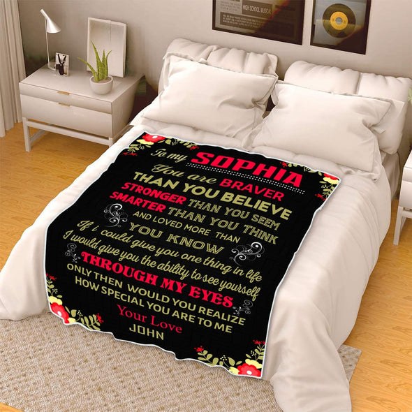 Customized Blanket for Couple, with Partner's Name and with Quotes, Wedding Gift, Valentine's Day Gift Super Soft and Cozy Blanket(60
