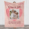 "Custom Couple Photo Blanket - Thoughtful Birthday Surprise | Cherished Gift for Him/Her on Anniversaries, Weddings, or Valentine's | Snug and Washable | Distinctive Romantic Keepsake"