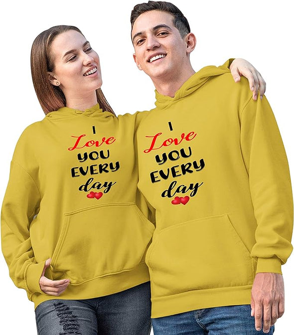 I Love You Everyday, Unisex Hoodies, Kangaroo Pocket, For Couples