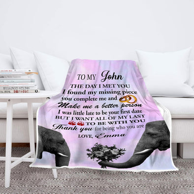 You Complete Me and Make Me A Better Person, Customized Fleece Blankets for Couples, Best Gift for Your Life Partner with Quotes, Valentine's Day Gifts, Birthday Gift, Super Soft and Cozy Blanket