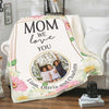 Personalized Name and Photo Blanket for Mom/Mother, Mom We Love You, Birthday, Mother's Day, Thanksgiving, and Christmas gift from Son/Daughter  Proudly Printed from USA