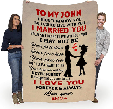 Customized Blanket for Couples, Best Gift for Your Life Partner with Quotes, Wedding Anniversary, Valentine's Day Gifts, Birthday Gift, Supersoft and Cozy Blanket