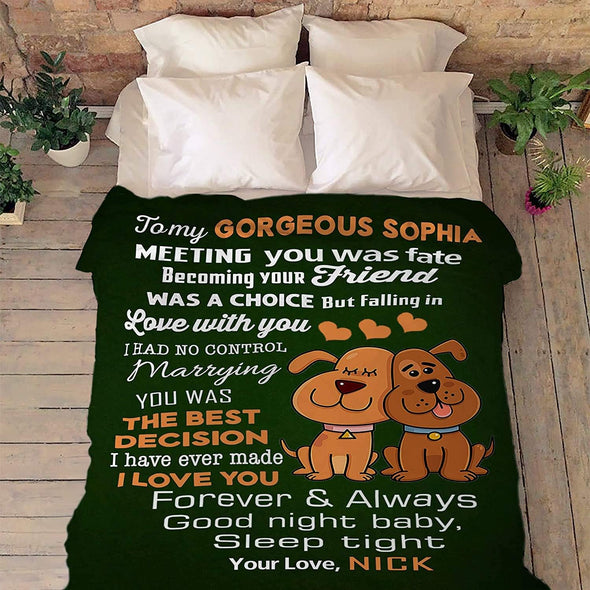 Personalized Couples' Supersoft Blanket with Names and Inspirational Quotes - Perfect Wedding or Valentine's Day Gift for Them