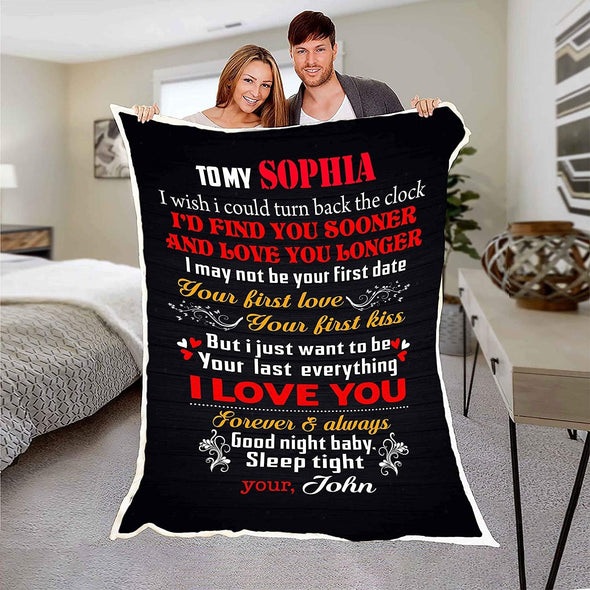 Customized Blanket for Couple, with Partner's Name and with Quotes, Wedding Gift, Valentine's Day Gift Super Soft and Cozy Blanket