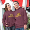 Queen King, Unisex Couple Hoodies, Kangaroo Pocket, For Couples