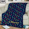 Customized Name Blanket for Kids, Cute Dinosaur Design Print, Gift from Family, Friends, Relatives for Birthday, Thanksgiving, Christmas, Festivals Proudly Printed in USA Fleece or Sherpa Blanket