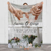 Custom Couple's Blanket - Thoughtful Gift for Your Beloved | Soft, Washable Throw - Heartfelt & Cherished Present for Him/Her | Ideal for Valentine's, Anniversaries & Memorable Moments