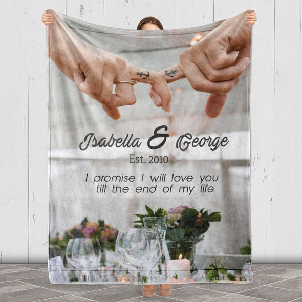 Custom Couple's Blanket - Thoughtful Gift for Your Beloved | Soft, Washable Throw - Heartfelt & Cherished Present for Him/Her | Ideal for Valentine's, Anniversaries & Memorable Moments