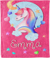 Personalized Unicorn Throw Blanket for Girls - Soft Fleece Toddler Blanket, Perfect Bedroom Décor & Custom Birthday Gift with Name - Printed in USA