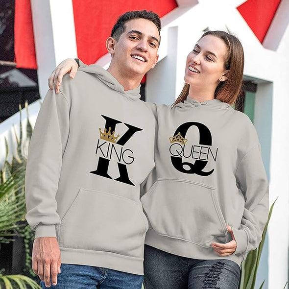 King Queen Couple Hoodies, His Her Gifts, Unisex Hoodies, For Couples