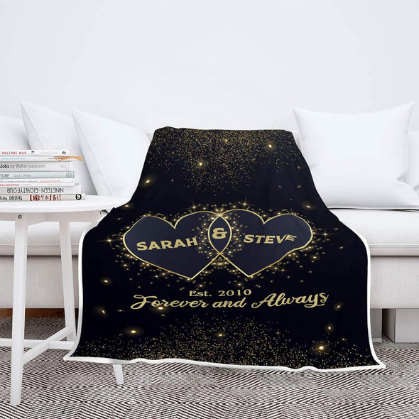 Forever and Always, Customized Premium Quality Fleece Blanket for Couples, Best Gift for Your Life Partner, Valentine's Day, Birthday Gift, Super Soft and Cozy Blanket