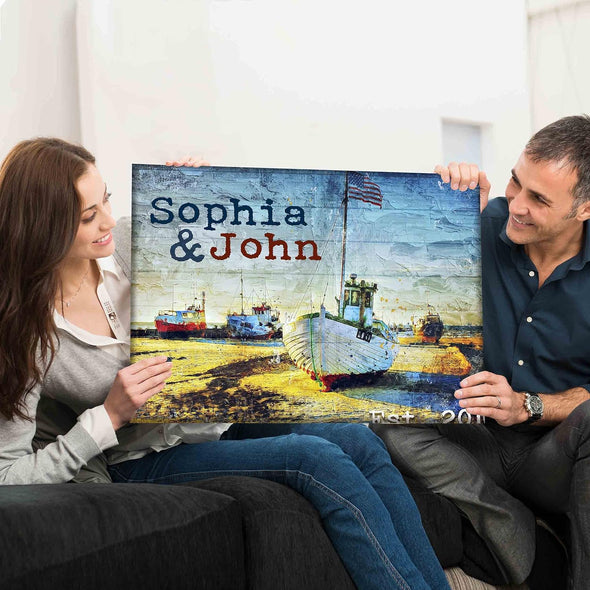 Customized Canvas for Couples, Custom Names and Est, Birthday, Anniversary, Valentine's Day, Couple Wall Canvas, Wall Art, Home Décor