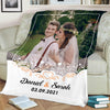 Custom Photo Blanket Personalized Gift for Couples, Customized Names, Photo and Date, On Birthday, Anniversary, Valentine's Day Gift, Printed in USA, Fleece Sherpa Woven Blanket