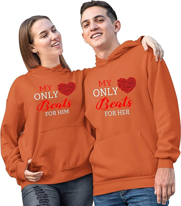 My Heart Only Beats For Him Her, Unisex Hoodies For Couples