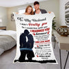 Destiny Made Us A Couple and Love Made Us Forever Together, Premium Fleece Blanket for Your Husband with Quotes, Valentine Birthday, Cozy Blanket