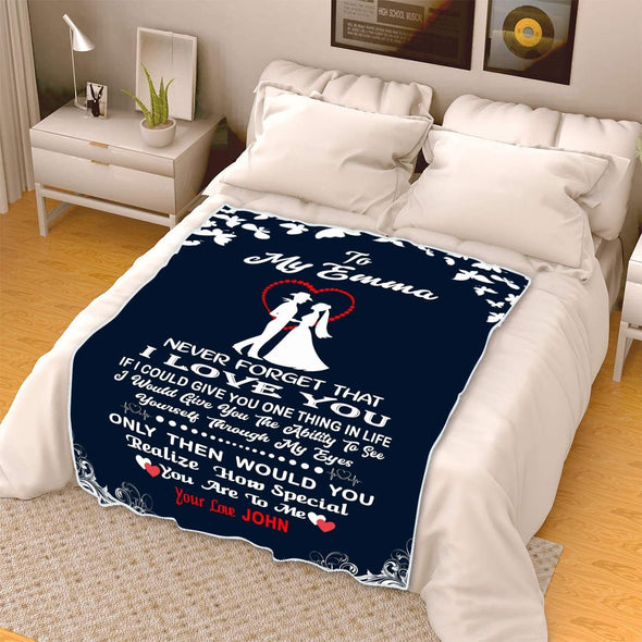 Customized Blanket for Couples with Their Partner's Name, Custom Gift with Quotes, Wedding, Anniversary, Valentine's Day Gift for her, Cozy and Supersoft Blanket