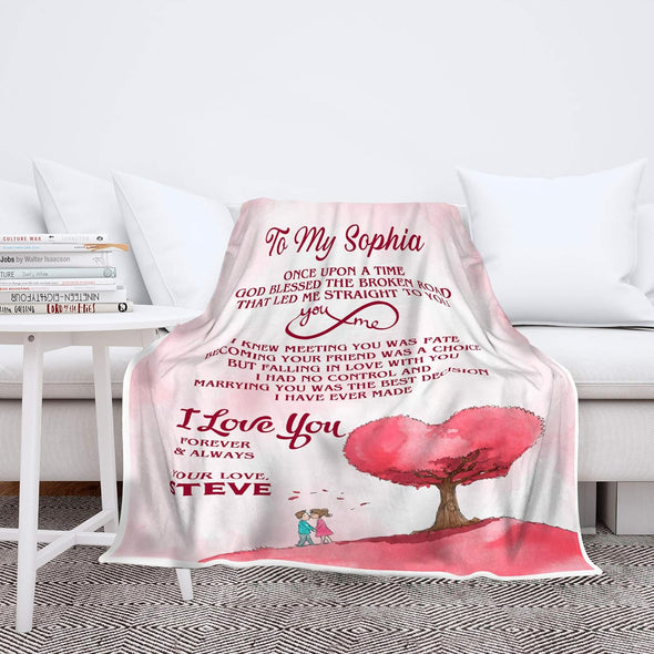 Marrying You Was The Best Decision, Customized Premium Quality Fleece Blanket for Couples, Best Gift for Your Life Partner with Quotes, Valentine's day, Birthday Gift, Super soft And Cozy Blanket