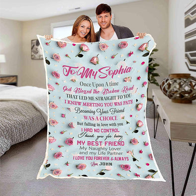 Customized Blanket for Couple, I Will Always Be with You Blanket Partner's Name, Custom Gift for Couple with Quotes, Wedding, Valentine's Day Gift for Them. Cozy Blanket