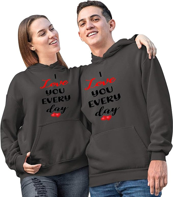 I Love You Everyday, Unisex Hoodies, Kangaroo Pocket, For Couples