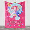 Personalized Unicorn Throw Blanket for Girls - Soft Fleece Toddler Blanket, Perfect Bedroom Décor & Custom Birthday Gift with Name - Printed in USA